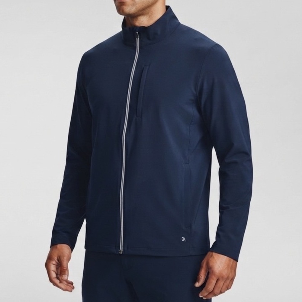 Cutter & Buck Mens Navy Blue Full Zip Mock Neck Lytx Logo Jacket XL